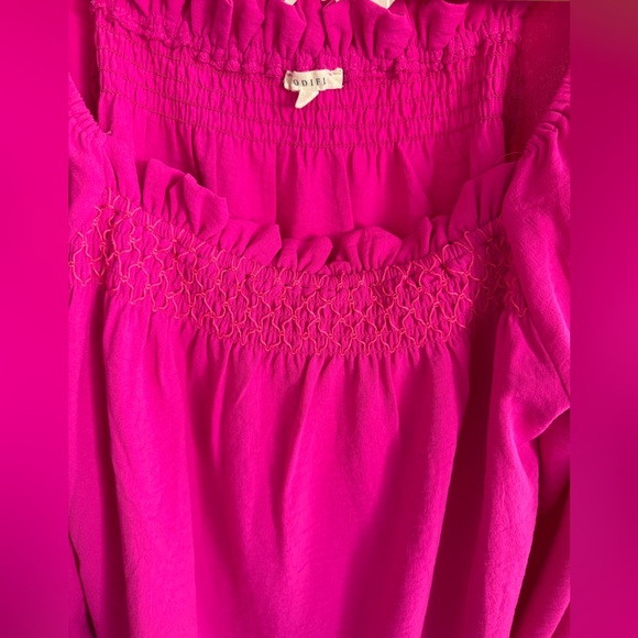 Jodifl Women’s Fuchsia Smocked Square-Neck Top Size Small - Picture 3 of 6
